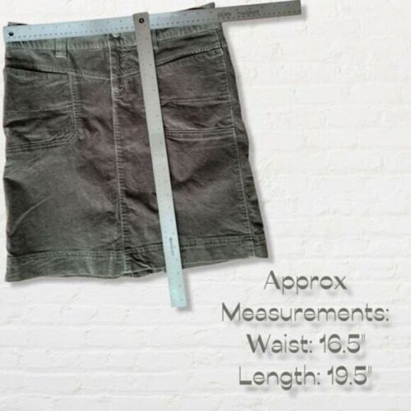 ATHLETA Skirt Brown Washed Velvet Casual Skirt Velveteen Cotton Women's Size 8 - Picture 5 of 10